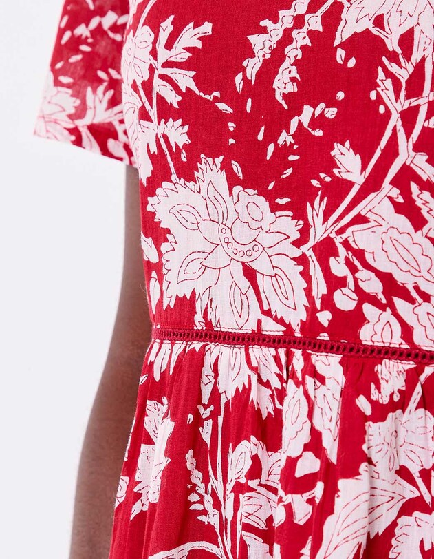 Robe &eacute;vas&eacute;e coton bio doubl&eacute; imprim&eacute; La Fianc&eacute;e