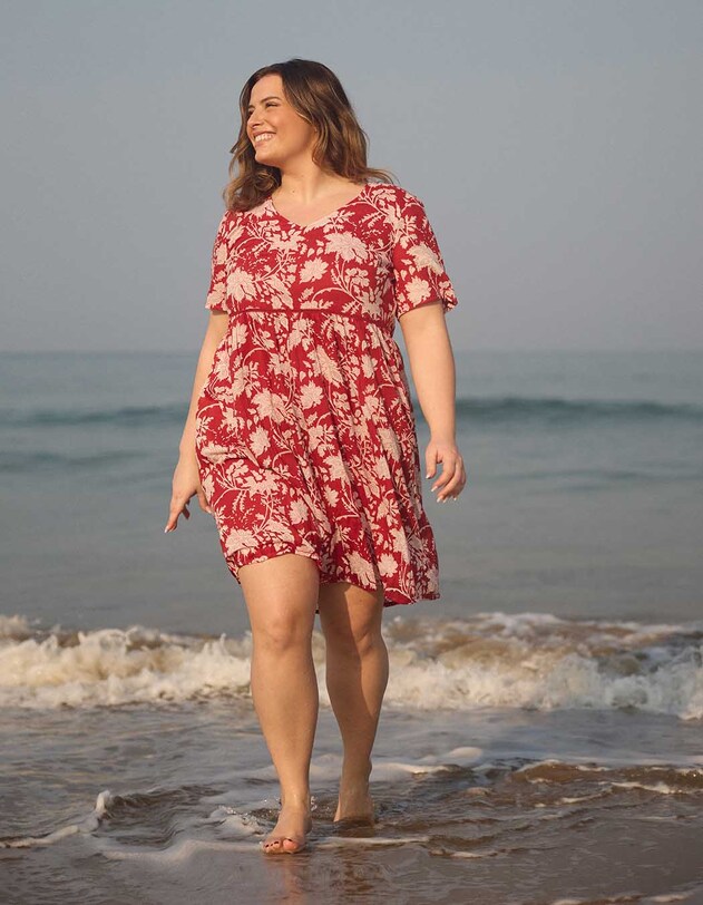Robe &eacute;vas&eacute;e coton bio doubl&eacute; imprim&eacute; La Fianc&eacute;e