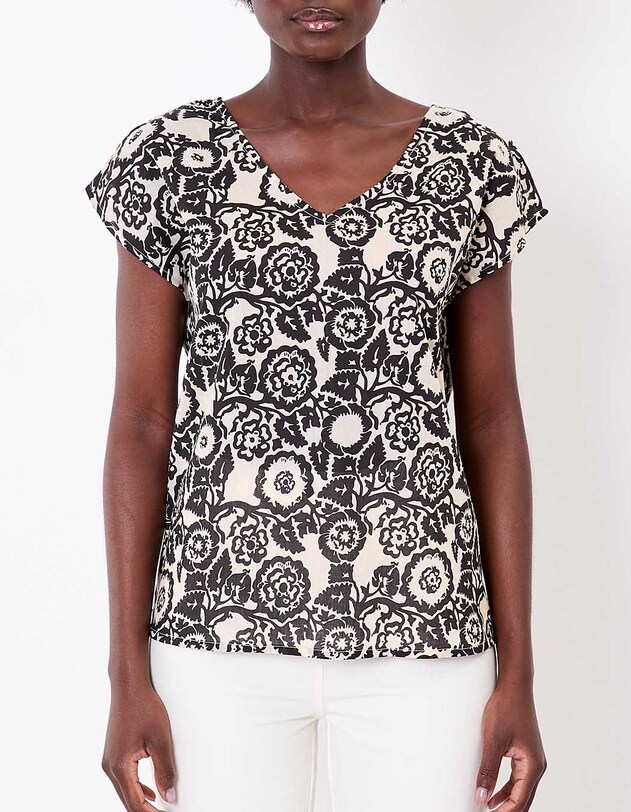 Top voile de coton bio imprim&eacute; La Fianc&eacute;e