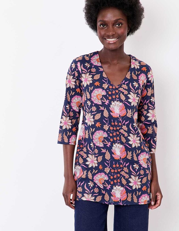 Tunique femme voile de coton bio imprim&eacute; La Fianc&eacute;e