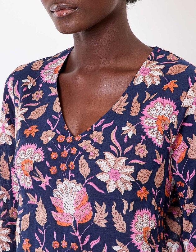 Tunique femme voile de coton bio imprim&eacute; La Fianc&eacute;e