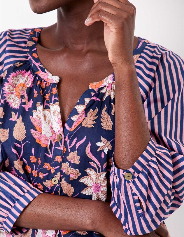 Blouse ample voile de coton bio imprim&eacute; La Fianc&eacute;e