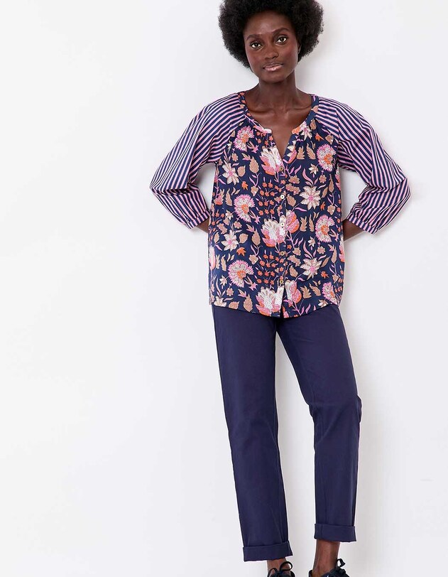 Blouse ample voile de coton bio imprim&eacute; La Fianc&eacute;e