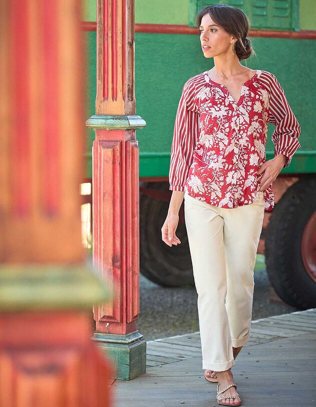 Blouse ample voile de coton bio imprim&eacute; La Fianc&eacute;e