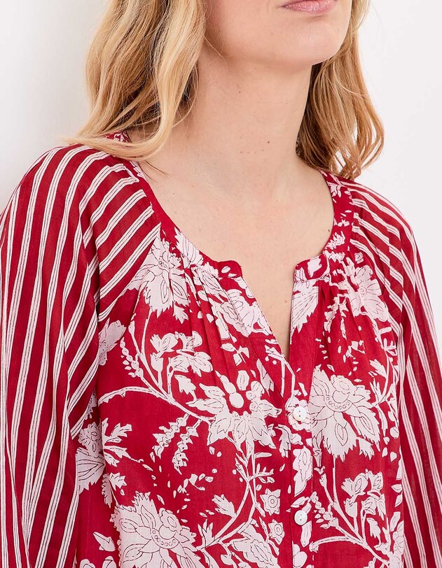 Blouse ample voile de coton bio imprim&eacute; La Fianc&eacute;e