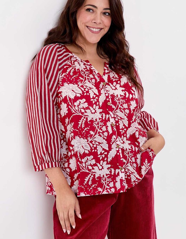 Blouse ample voile de coton bio imprim&eacute; La Fianc&eacute;e