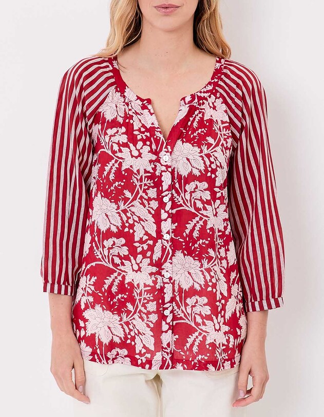 Blouse ample voile de coton bio imprim&eacute; La Fianc&eacute;e