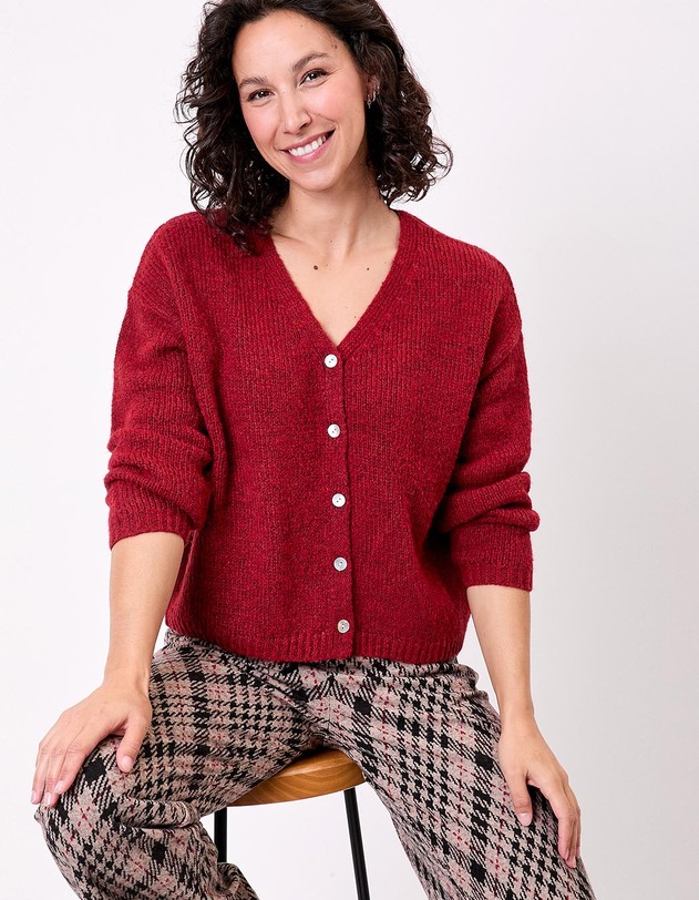 Gilet court femme uni imprim&eacute; La Fianc&eacute;e