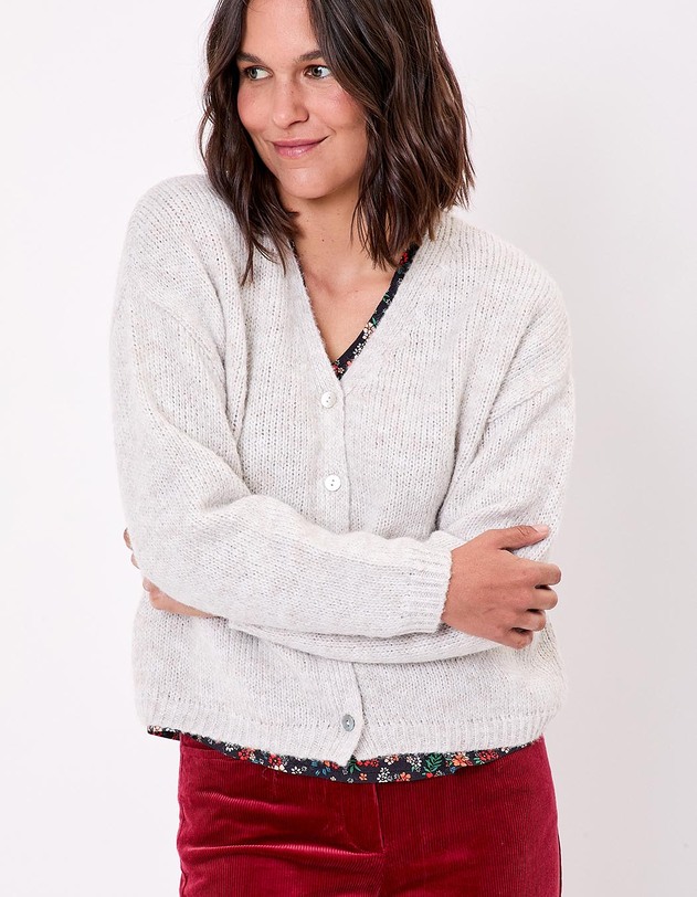 Gilet court femme uni imprim&eacute; La Fianc&eacute;e