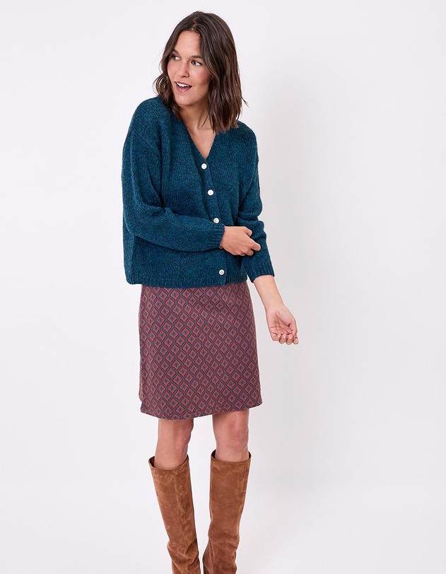 Gilet court femme uni imprim&eacute; La Fianc&eacute;e