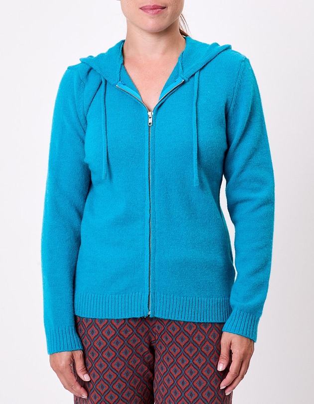 Gilet zipp&eacute; maille &agrave; capuche imprim&eacute; La Fianc&eacute;e