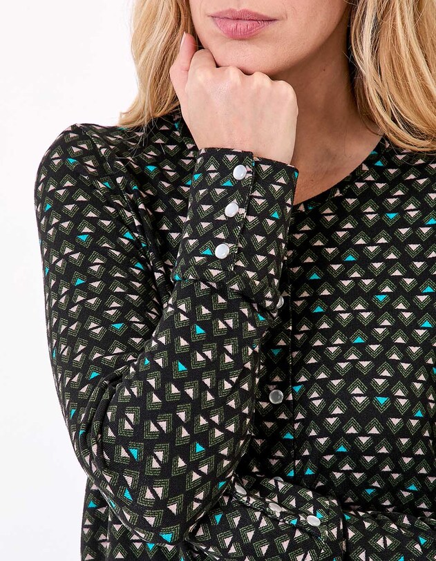 Gilet maille fine boutonn&eacute;e imprim&eacute; La Fianc&eacute;e