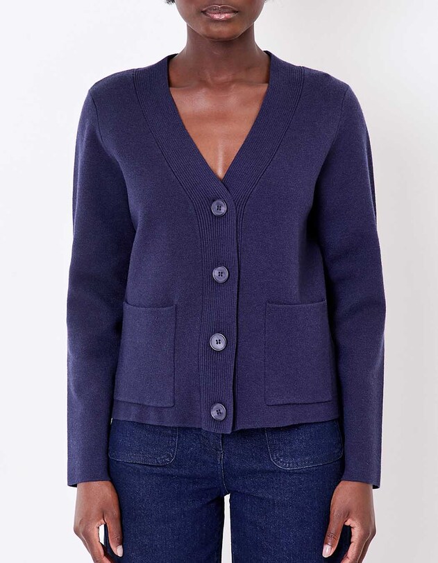 Gilet boutonn&eacute; maille compacte imprim&eacute; La Fianc&eacute;e