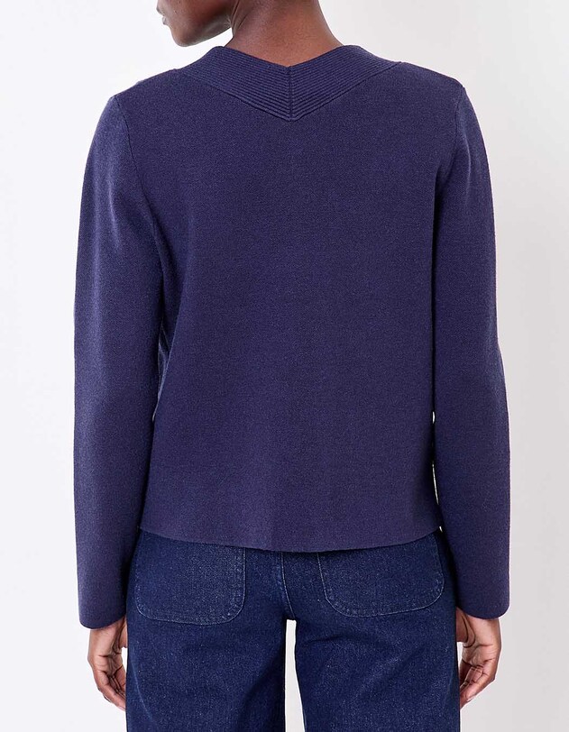 Gilet boutonn&eacute; maille compacte imprim&eacute; La Fianc&eacute;e