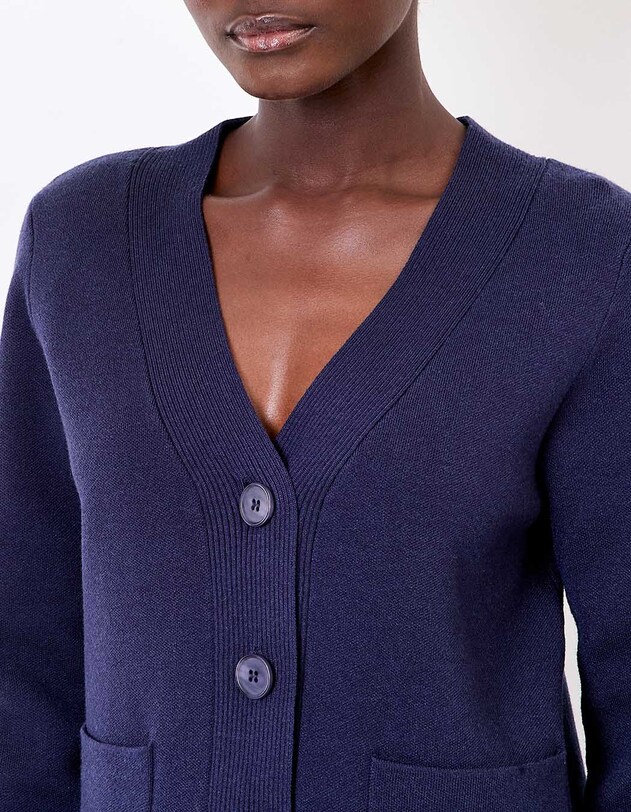 Gilet boutonn&eacute; maille compacte imprim&eacute; La Fianc&eacute;e