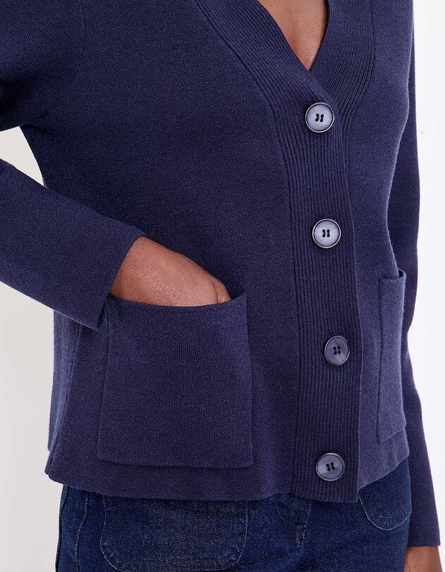 Gilet boutonn&eacute; maille compacte imprim&eacute; La Fianc&eacute;e