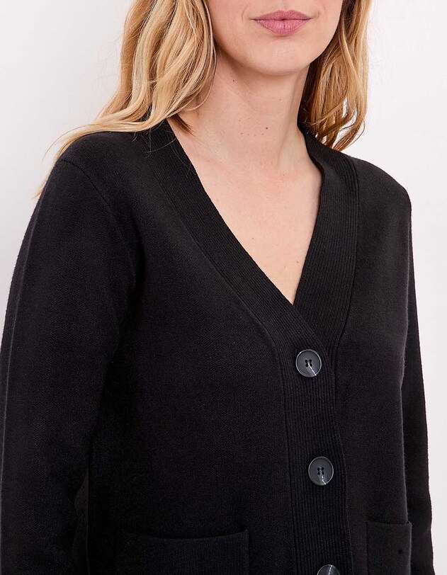 Gilet boutonn&eacute; maille compacte imprim&eacute; La Fianc&eacute;e