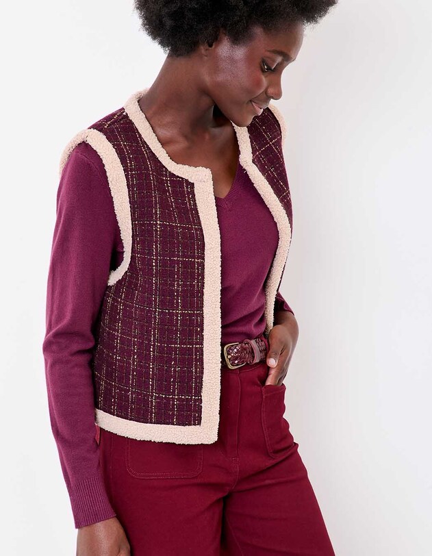 Gilet r&eacute;versible sherpa et &agrave; motifs imprim&eacute; La Fianc&eacute;e