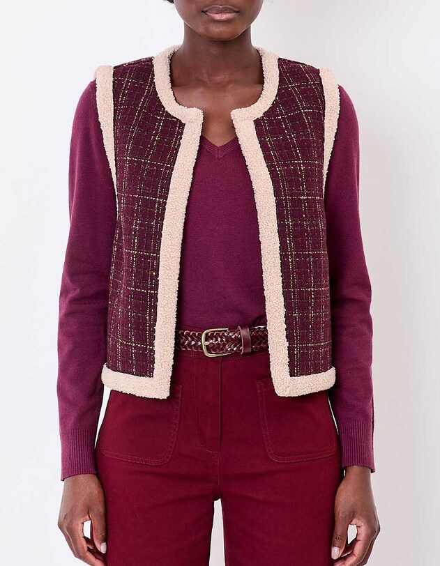 Gilet r&eacute;versible sherpa et &agrave; motifs imprim&eacute; La Fianc&eacute;e