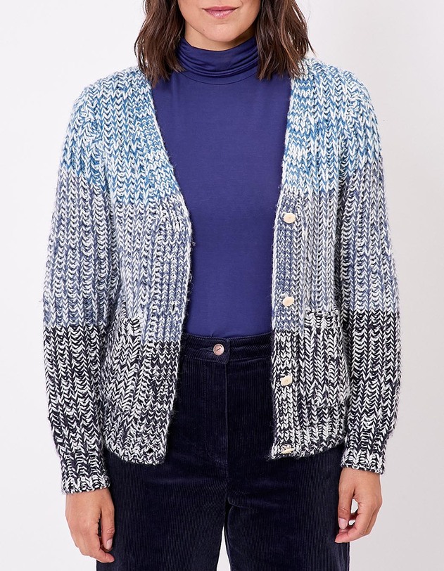 Gilet grosse maille chin&eacute;e imprim&eacute; La Fianc&eacute;e
