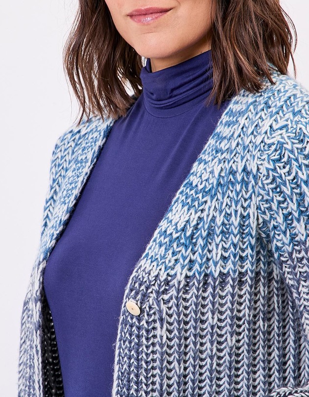Gilet grosse maille chin&eacute;e imprim&eacute; La Fianc&eacute;e