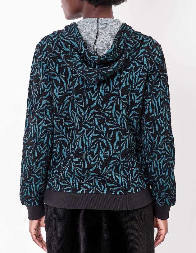 Sweat zipp&eacute; maille jacquard imprim&eacute; La Fianc&eacute;e
