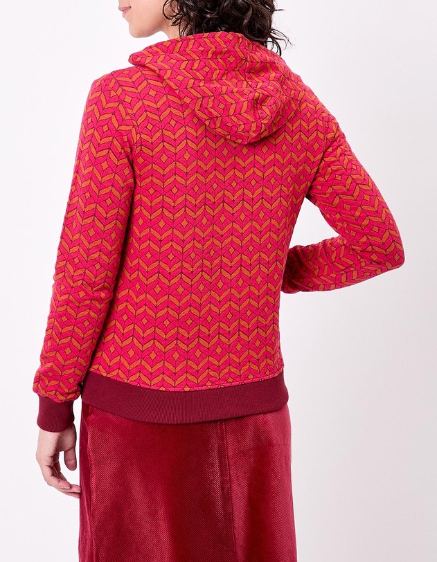 Sweat zipp&eacute; maille jacquard imprim&eacute; La Fianc&eacute;e