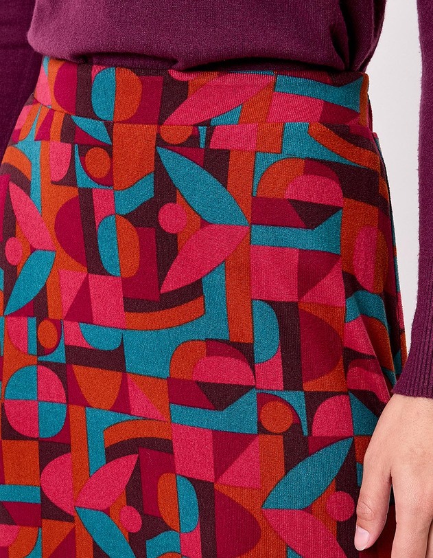 Jupe midi maille fluide imprim&eacute; La Fianc&eacute;e