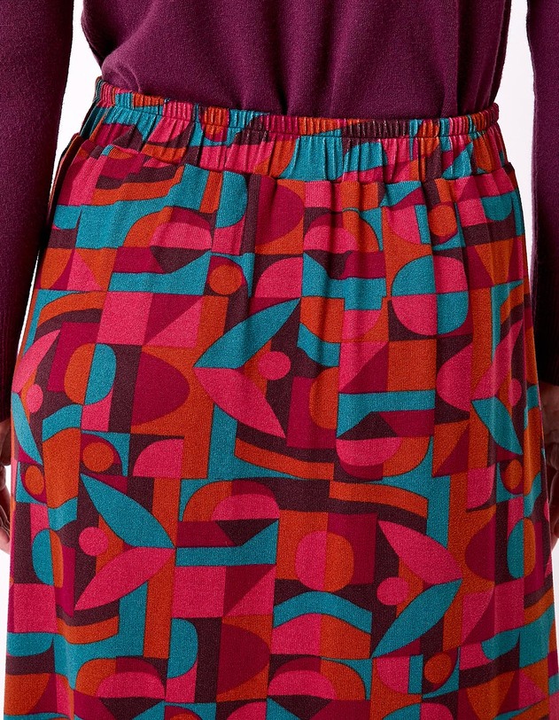 Jupe midi maille fluide imprim&eacute; La Fianc&eacute;e