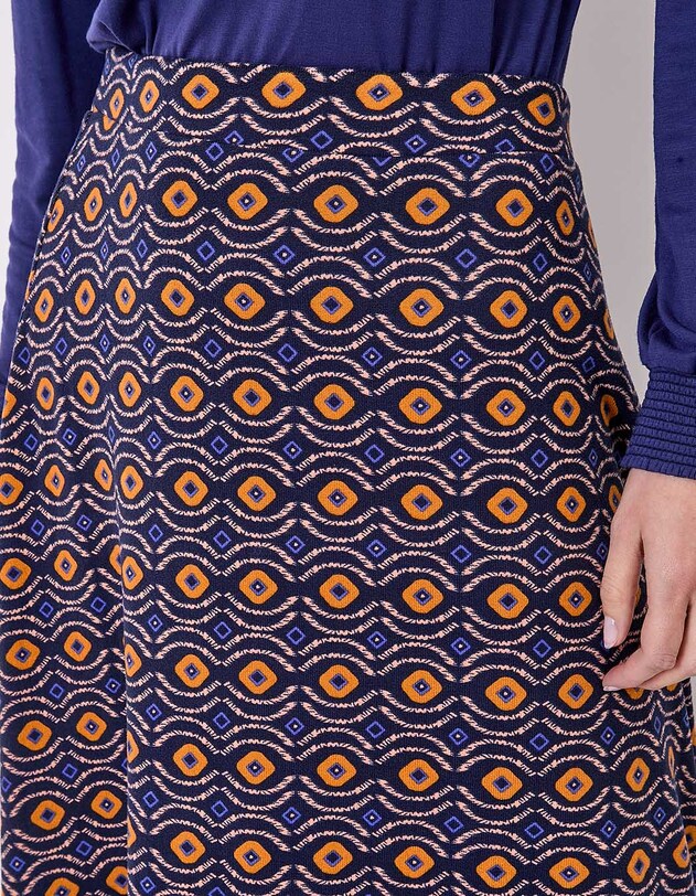 Jupe midi maille fluide imprim&eacute; La Fianc&eacute;e