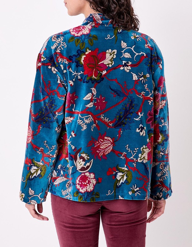 Veste Kimono velours imprim&eacute; La Fianc&eacute;e