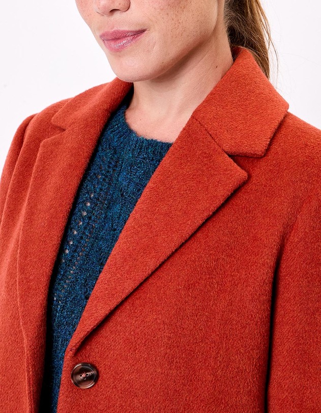 Manteau droit lainage imprim&eacute; La Fianc&eacute;e