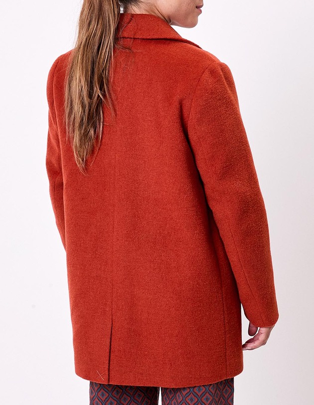 Manteau droit lainage imprim&eacute; La Fianc&eacute;e