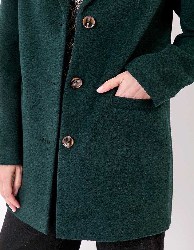 Manteau droit lainage imprim&eacute; La Fianc&eacute;e