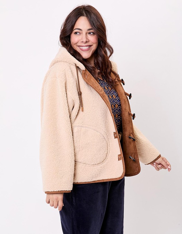 Manteau su&egrave;de r&eacute;versible imprim&eacute; La Fianc&eacute;e