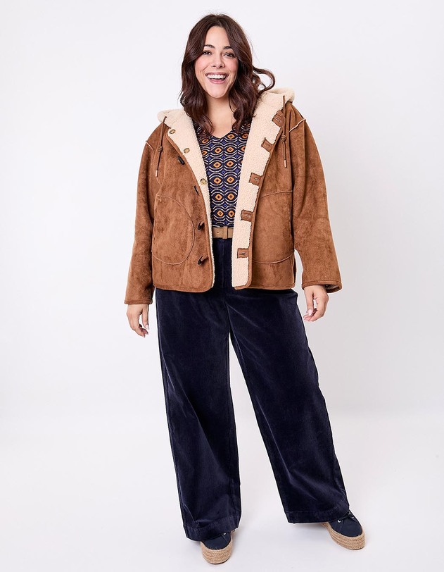 Manteau su&egrave;de r&eacute;versible imprim&eacute; La Fianc&eacute;e