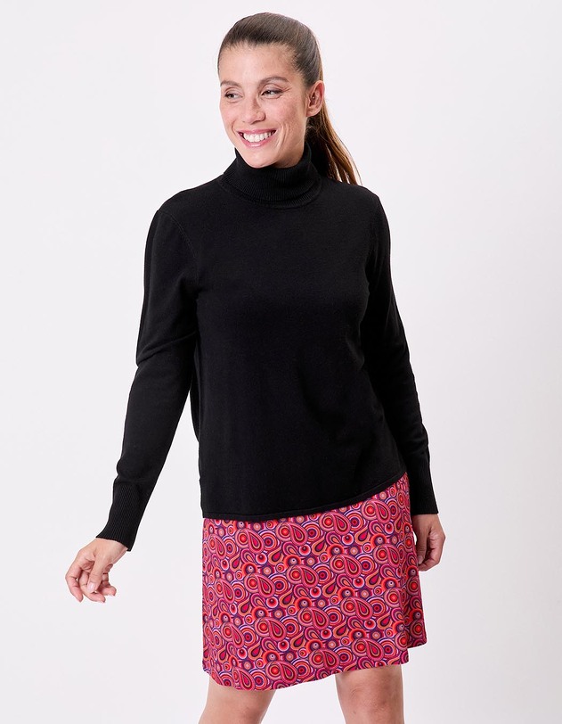 Pull maille col roul&eacute; imprim&eacute; La Fianc&eacute;e