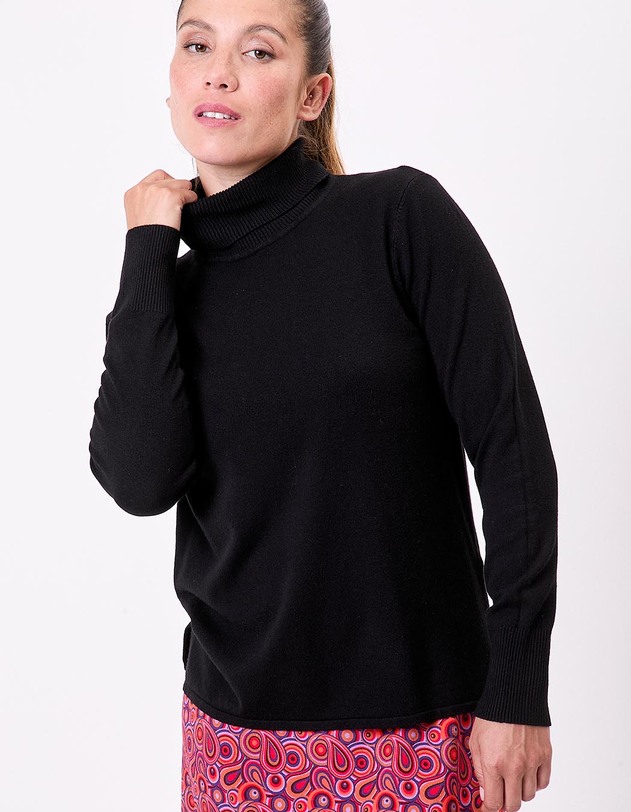 Pull maille col roul&eacute; imprim&eacute; La Fianc&eacute;e