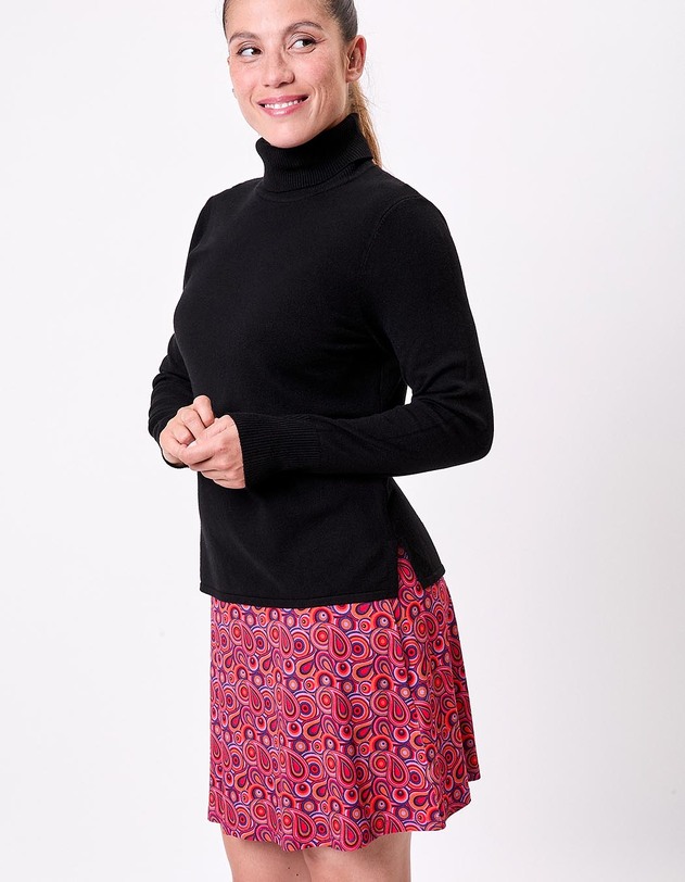 Pull maille col roul&eacute; imprim&eacute; La Fianc&eacute;e