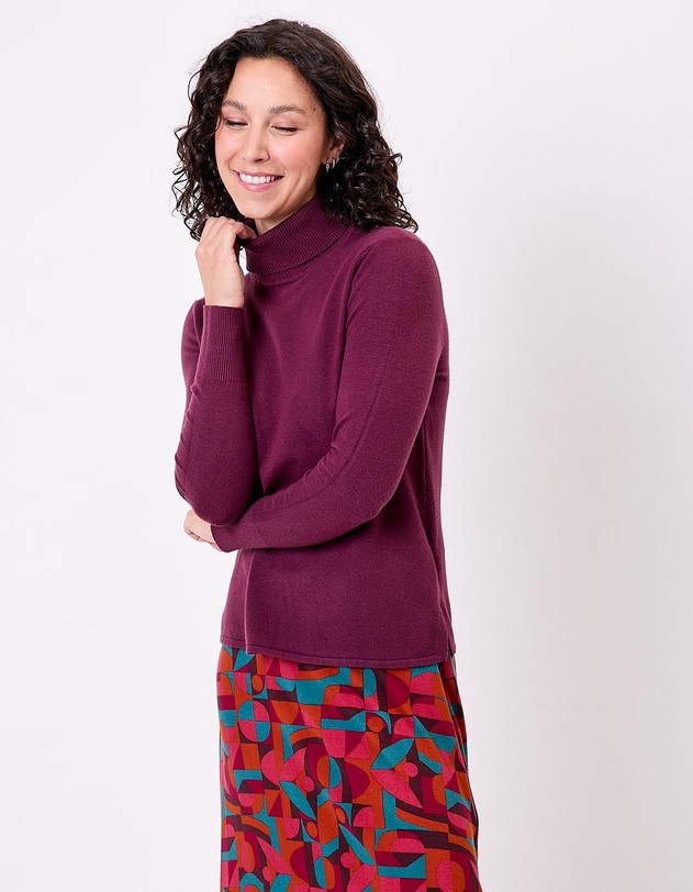 Pull maille col roul&eacute; imprim&eacute; La Fianc&eacute;e