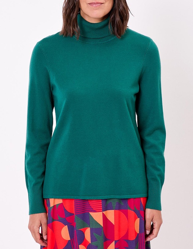 Pull maille col roul&eacute; imprim&eacute; La Fianc&eacute;e