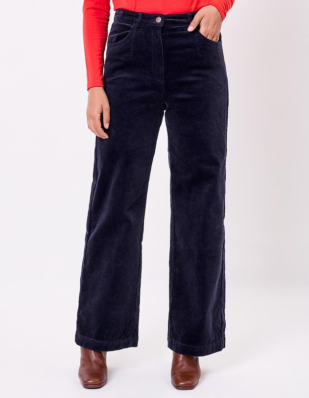 Pantalon large velours cotel&eacute; imprim&eacute; La Fianc&eacute;e