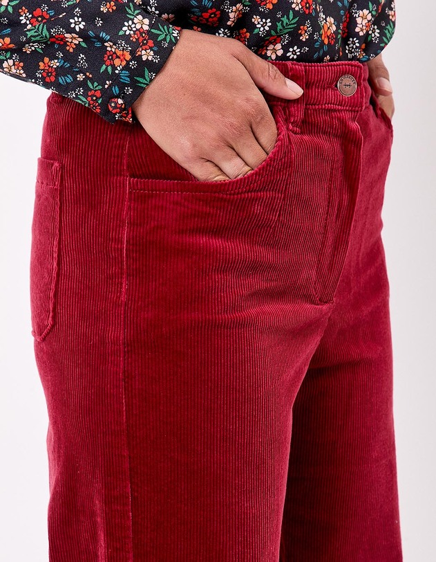 Pantalon large velours cotel&eacute; imprim&eacute; La Fianc&eacute;e