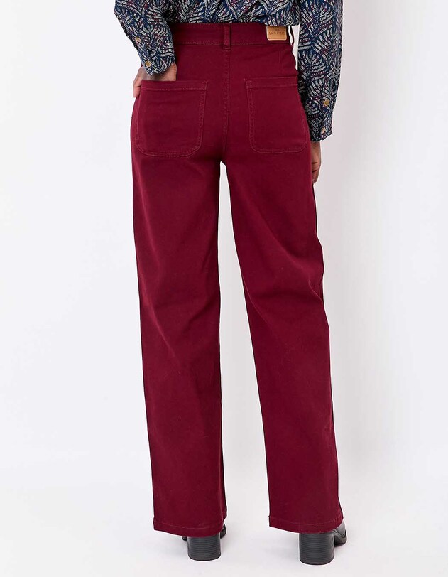 Pantalon large coton stretch imprim&eacute; La Fianc&eacute;e
