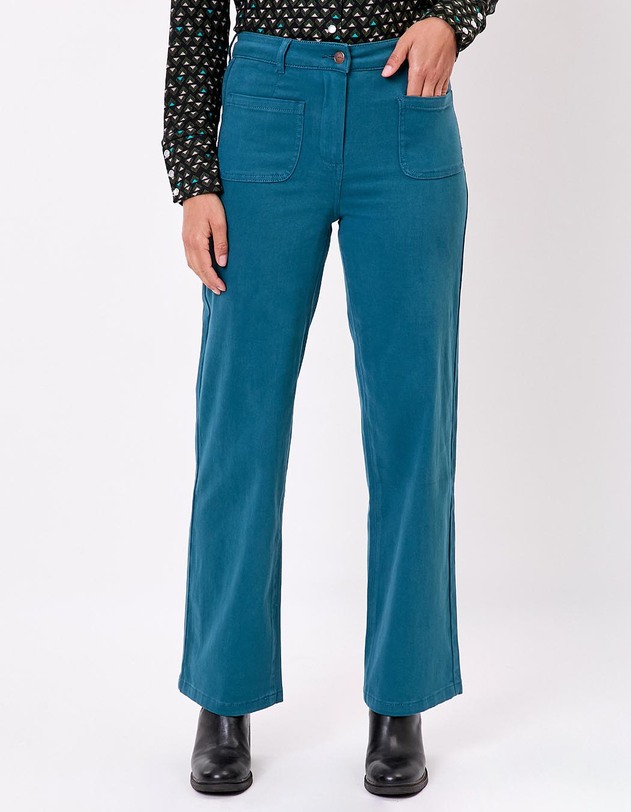 Pantalon large coton stretch imprim&eacute; La Fianc&eacute;e