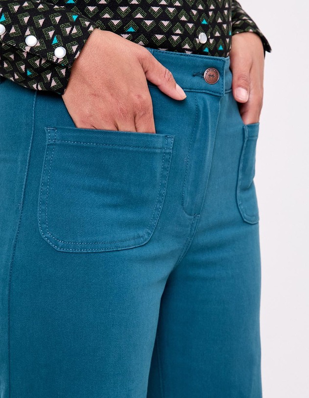 Pantalon large coton stretch imprim&eacute; La Fianc&eacute;e