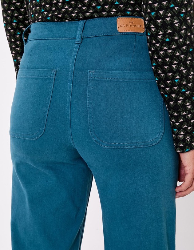 Pantalon large coton stretch imprim&eacute; La Fianc&eacute;e