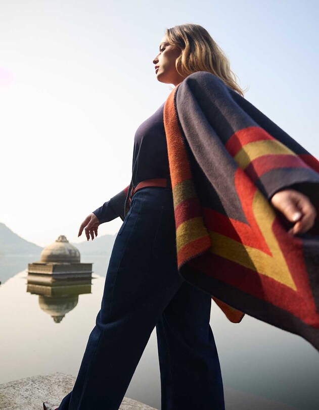 Poncho imprim&eacute; r&eacute;versible imprim&eacute; La Fianc&eacute;e