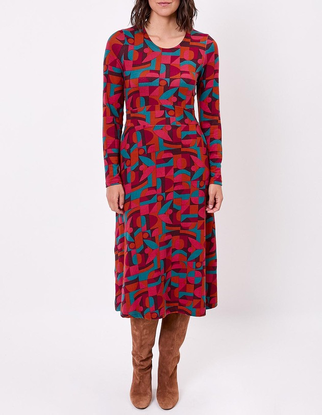 Robe midi maille fluide imprim&eacute; La Fianc&eacute;e