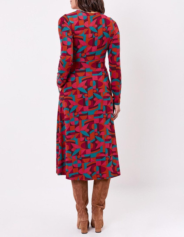 Robe midi maille fluide imprim&eacute; La Fianc&eacute;e